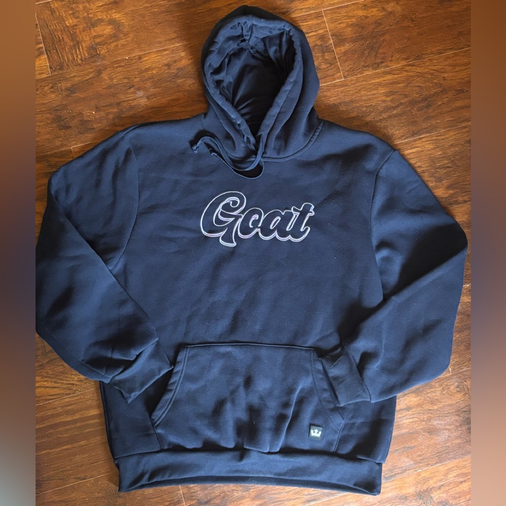 Goat Script Logo Hoodie - Men's Navy Pullover